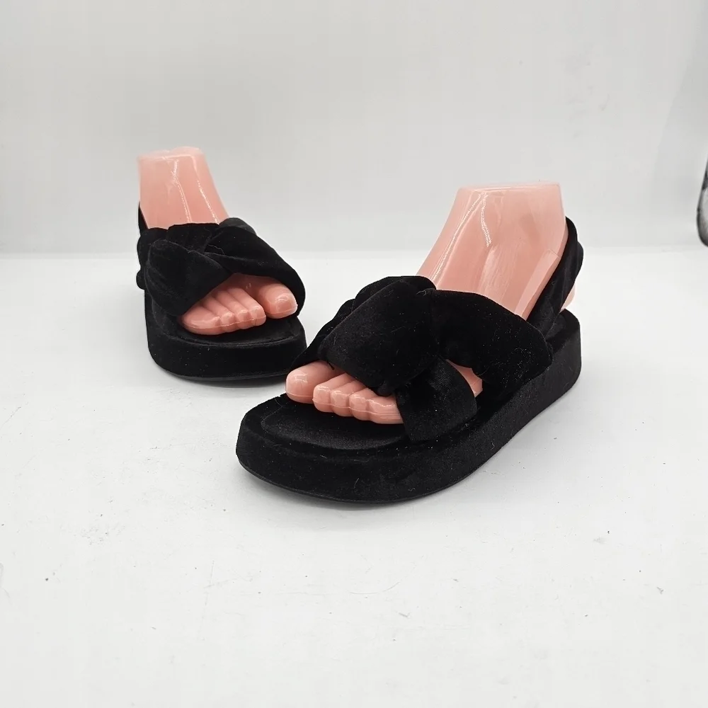 Jeffrey Campbell Sying Slingback Sandals Black Velvet Size 6 - Picture 10 of 12